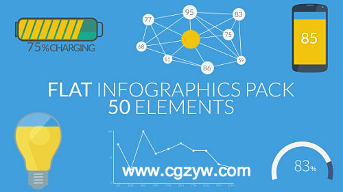 Flat Infographics Pack (50 Elements) Preview