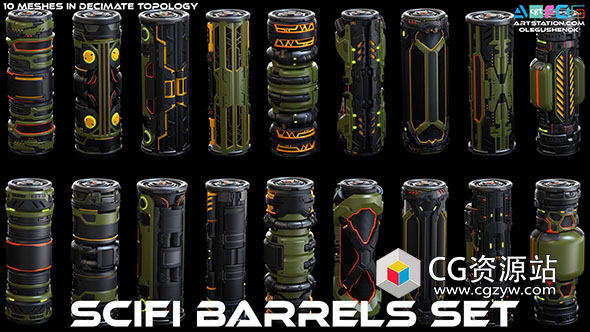 Scifi Barrels Set